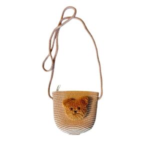 Teddy Bear Woven Crossbody Bag New Small Tiny Child Toddler Purse